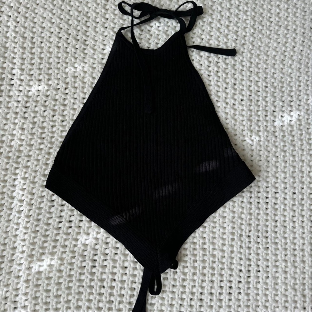 Olivaceous Backless Tie Back Top